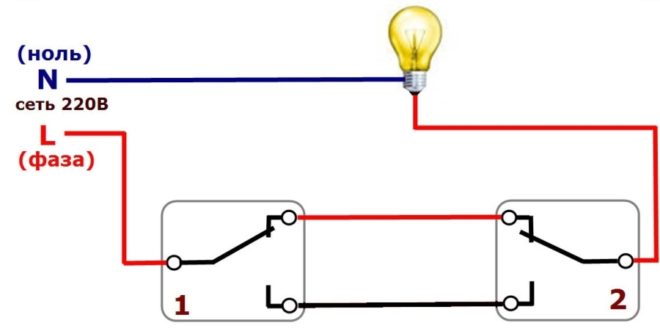 Схема подключения проходного выключателя: подробные инструкции и видео
